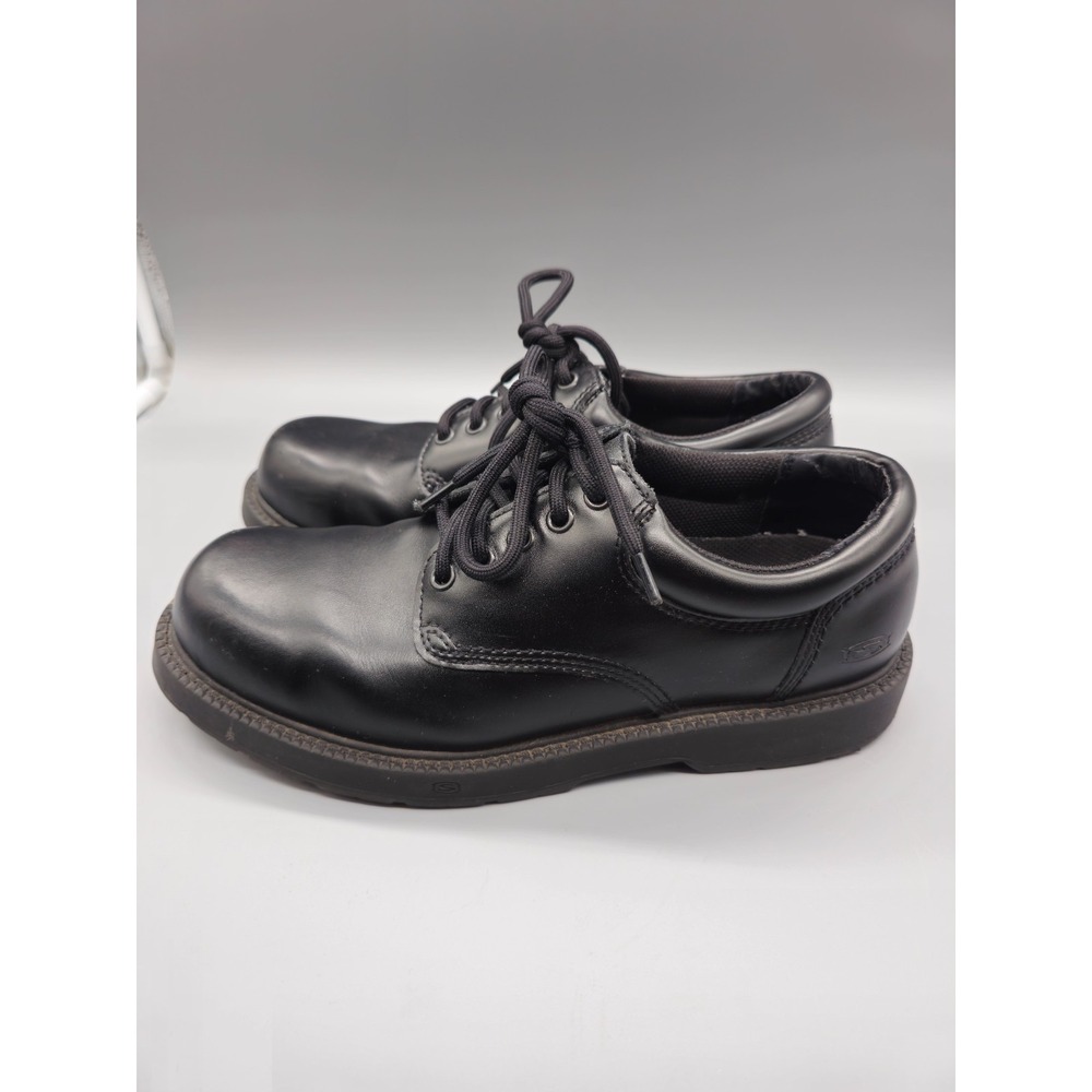 Skechers Cottonwood Men's Size 9 Black Leather Non Slip Work Shoes BWXV Oxford
